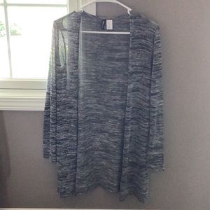 Gray and black cardigan